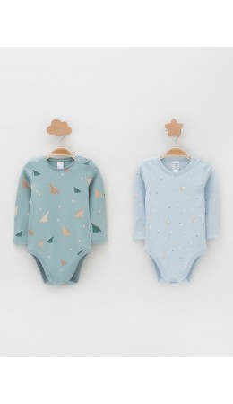 К 6087-2уп/голубой Н102,серо-голубой Н101 набор полукомбинезон (боди)