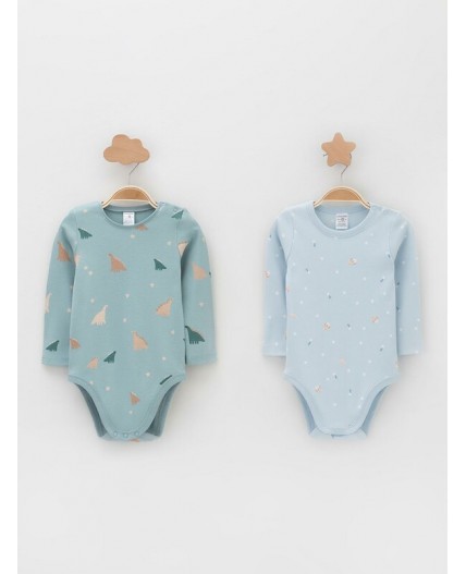 К 6087-2уп/голубой Н102,серо-голубой Н101 набор полукомбинезон (боди)