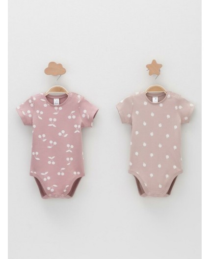 К 6073-2уп/лиловый Н067,розово-бежевый Н097 набор полукомбинезон (боди)