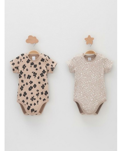 К 6073-2уп/тем.бежевый Н096,бежевый Н085.1 набор полукомбинезон (боди)