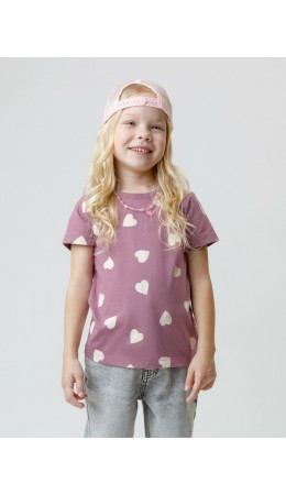 КР 302326/темная орхидея,сердечки к591 фуфайка (футболка)