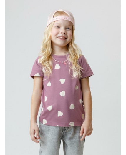 КР 302326/темная орхидея,сердечки к591 фуфайка (футболка)