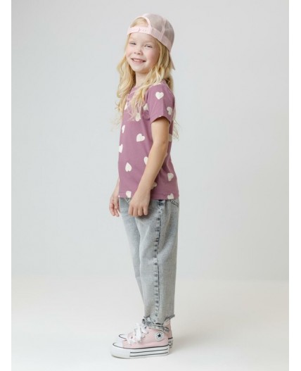 КР 302326/темная орхидея,сердечки к591 фуфайка (футболка)