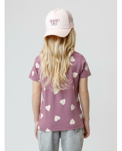 КР 302326/темная орхидея,сердечки к591 фуфайка (футболка)