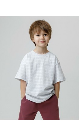 КР 302912/св.серый меланж,полоска к632 фуфайка (футболка)