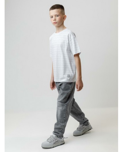 КР 302912/св.серый меланж,полоска к634 фуфайка (футболка)