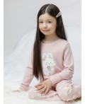К 1541/розовый жемчуг,клубника пижама