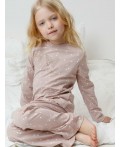 К 1639/кофейный,цветочные снежинки пижама