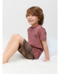 К 1528/красная глина,текстильная клетка пижама