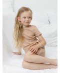 К 1180/нежный бежевый,маленькие мишки сорочка ночная