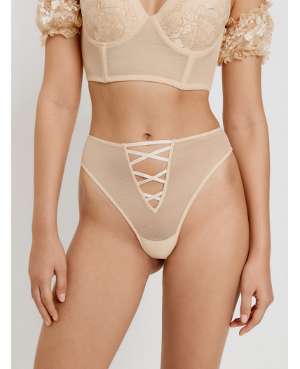 Трусы стринги с высокой талией жен. Rox золотистый