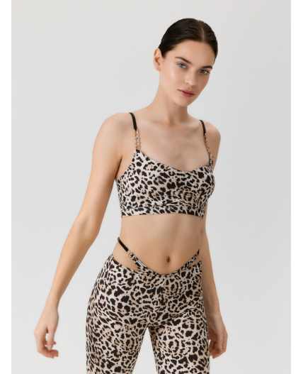 Топ спортивный жен. Delfi черный принт