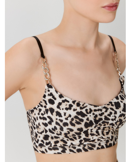 Топ спортивный жен. Delfi черный принт