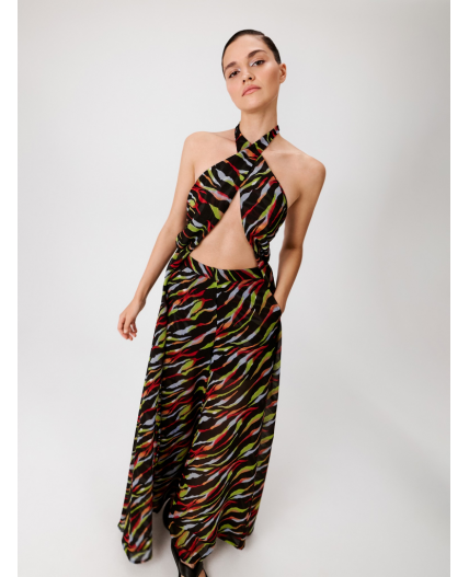 Брюки жен. Karianna черный принт