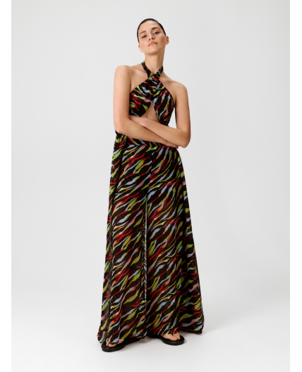 Брюки жен. Karianna черный принт