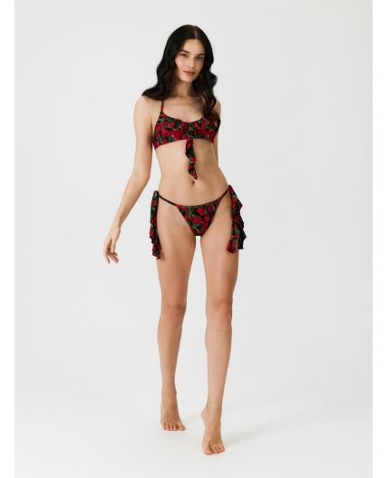 Трусы купальные стринги-бразилиано жен. Honey красный принт