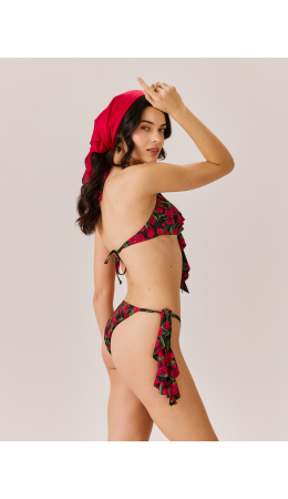 Бюстгальтер купальный жен.Bralette Honey красный принт