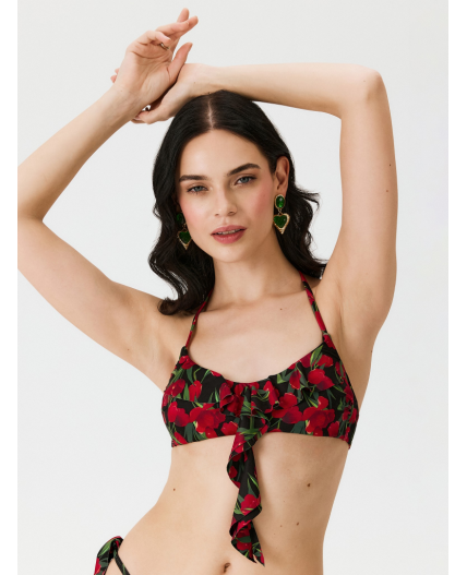 Бюстгальтер купальный жен.Bralette Honey красный принт