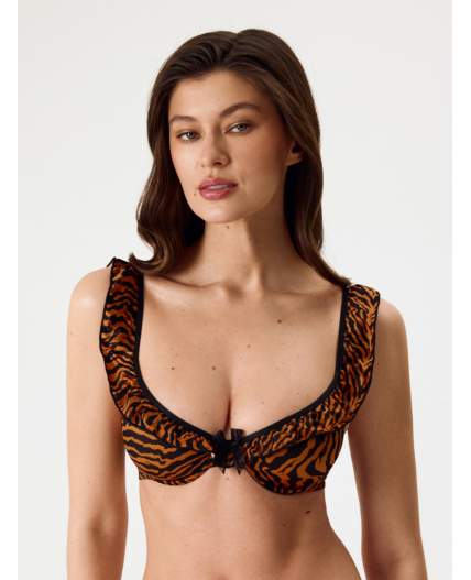 Бюстгальтер с мягкой чашкой жен. Jale черный принт