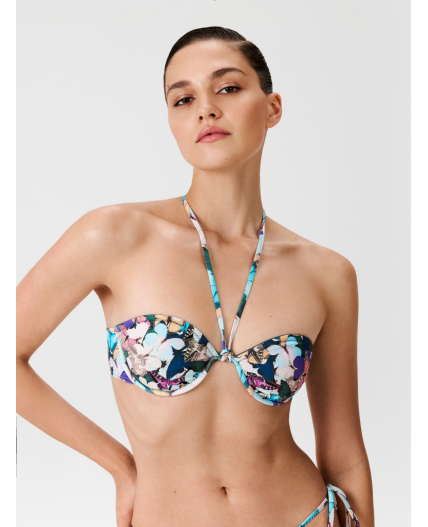 Бюстгальтер купальный жен. с мягкой чашкой Missy синий принт