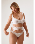 Трусы с поясом для чулок Lorans белый принт