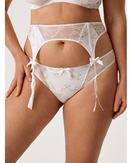 Трусы с поясом для чулок Lorans белый принт