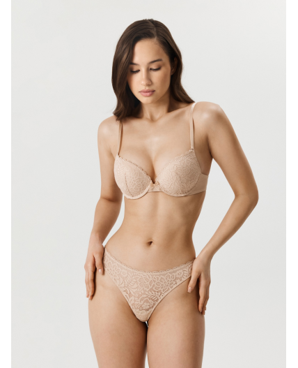 Трусы стринг жен Vikka бежевый