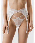 Трусы стринги-бразилиано с поясом для чулок Milar белый
