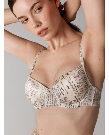 Бюстгальтер T-Shirt жен. Gutata черный принт