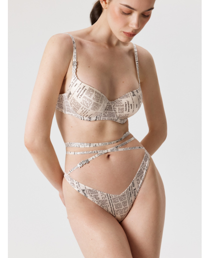 Бюстгальтер T-Shirt жен. Gutata черный принт