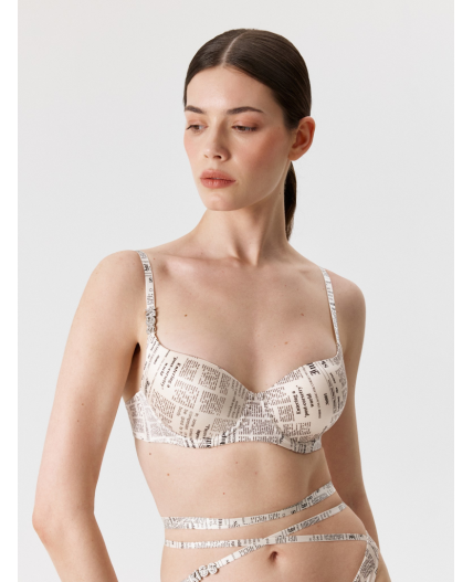 Бюстгальтер T-Shirt жен. Gutata черный принт