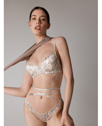 Трусы стринги-бразилиано жен. Gutata черный принт