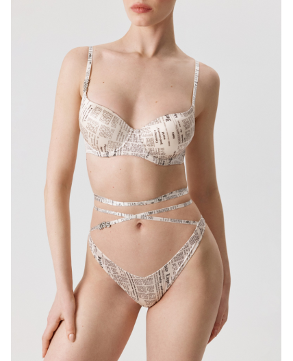 Трусы стринги-бразилиано жен. Gutata черный принт