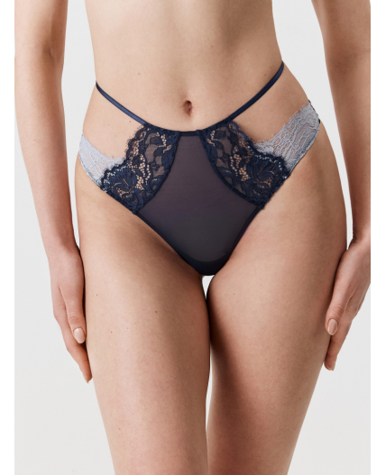 Трусы стринги с высокой талией жен. Gaska темно-синий