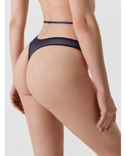 Трусы стринги с высокой талией жен. Gaska темно-синий