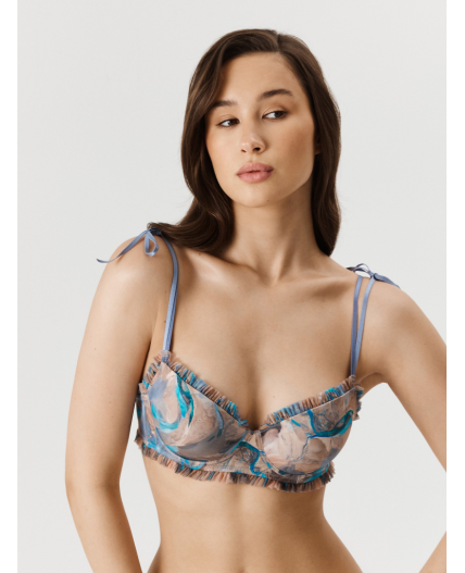 Бюстгальтер Push-up жен. Nimfalis синий принт
