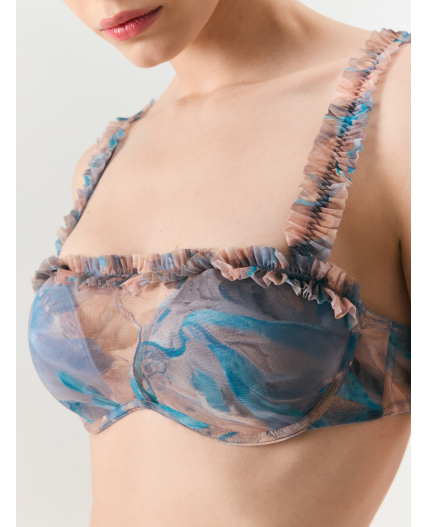 Бюстгальтер Balconette жен. Siberica синий принт