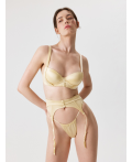 Трусы стринги-бразилиано с поясом для чулок Zlata желтый