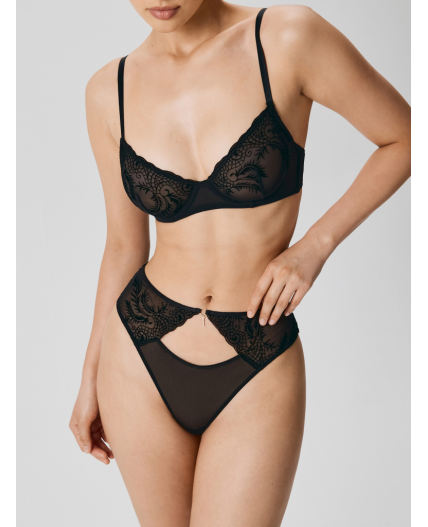 Трусы стринги с высокой талией жен. Pina черный