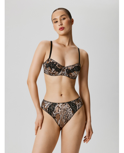 Бюстгальтер с мягкой чашкой жен. Matello темно-коричневый принт