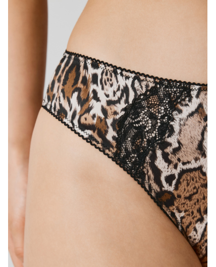 Трусы жен. с высокой талией Matello темно-коричневый принт