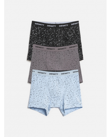 Трусы удлиненные боксер муж в наборе из 3 шт Roberto серый принт