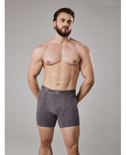 Трусы удлиненные боксер муж в наборе из 3 шт Roberto серый принт
