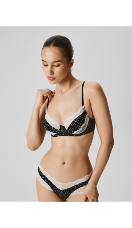 Бюстгальтер с мягкой чашкой жен. Tina черно-белый