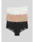 Трусы боксер жен.в наборе из 3 шт Verne черный с бежевым