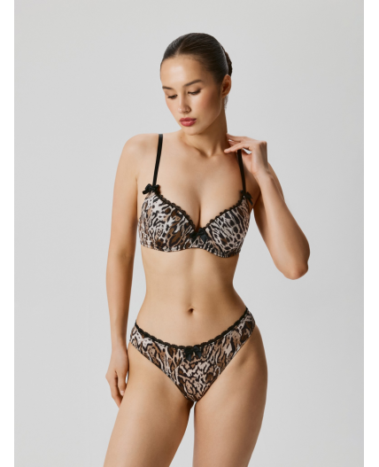 Бюстгальтер Push-up жен. Basio темно-коричневый принт