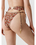 Трусы в наборе с поясом для чулок Bless леопардовый принт