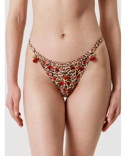 Трусы в наборе с поясом для чулок Bless леопардовый принт