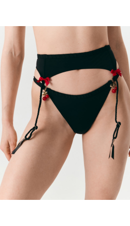 Трусы в наборе с поясом для чулок Bless черный