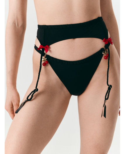 Трусы в наборе с поясом для чулок Bless черный
